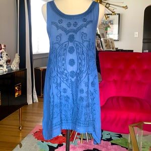 BCBGMaxAzria embroidered sleeveless tank dress